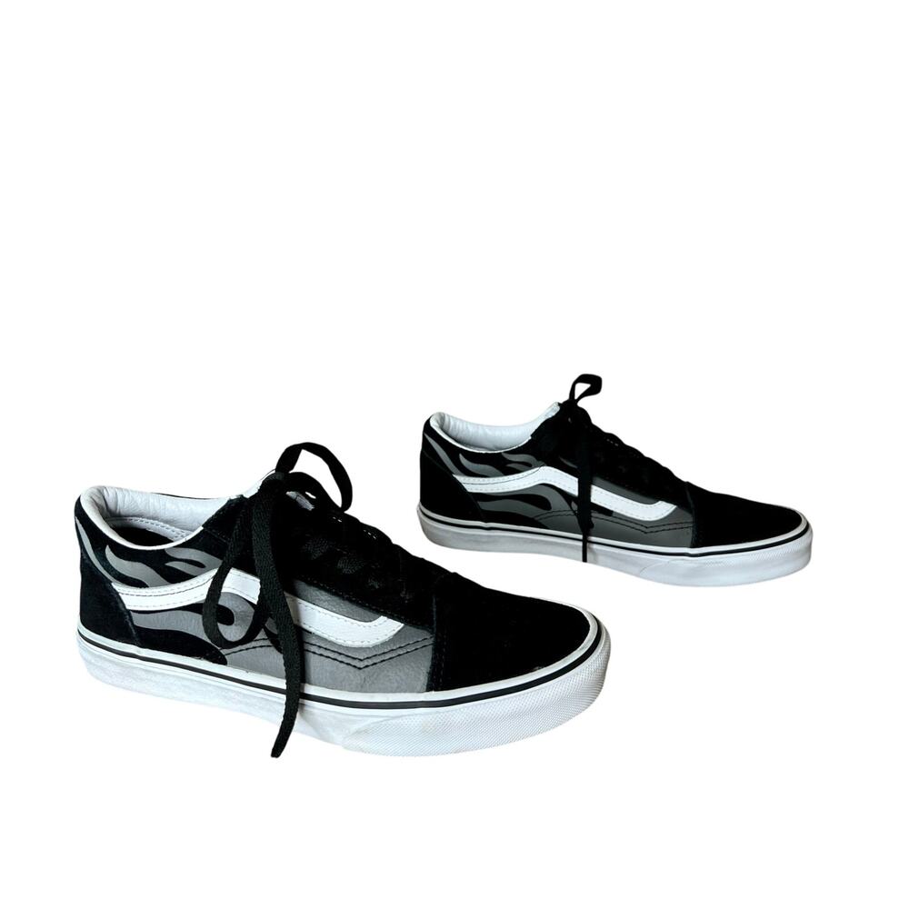 Vans Junior Old Skool Flame Skate Black Shoes Sneakers 6 Streetwear Casual W8‎